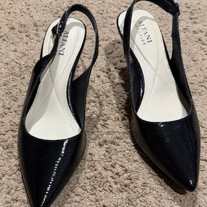 Alfani Women's Shiny Black Slingback Heels